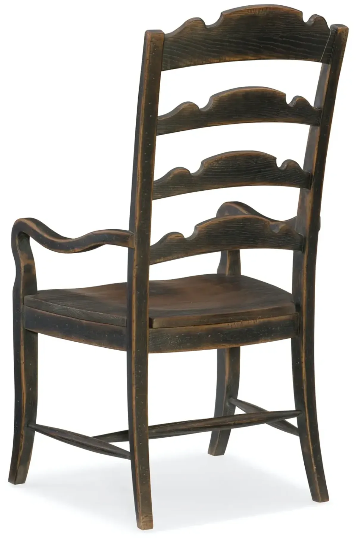 Hooker Furniture Hill Country Twin Sisters Aged Black Ladder Back Armchair