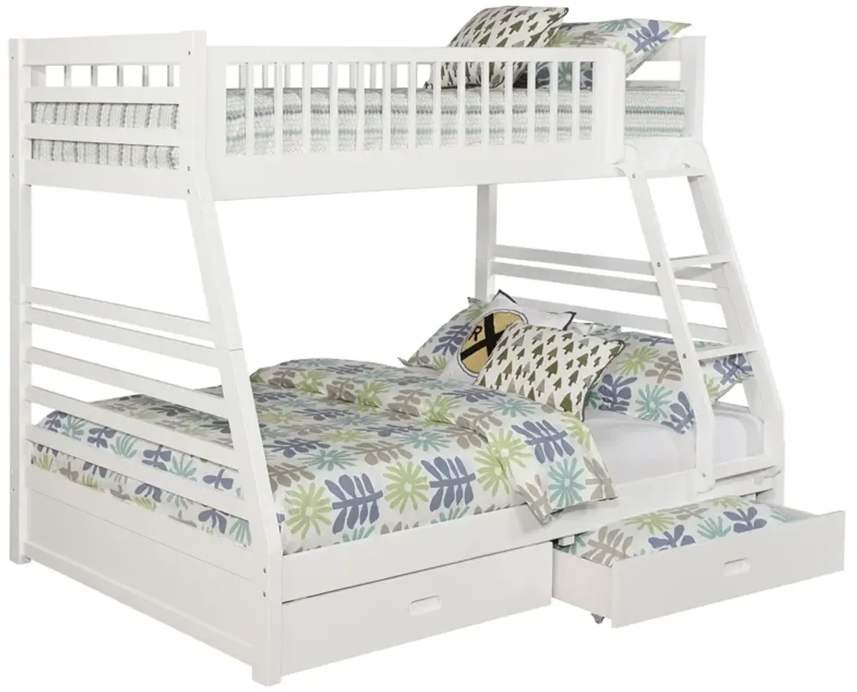 Coaster Ashton 2-Drawer Wood Twin Over Full Bunk Bed White