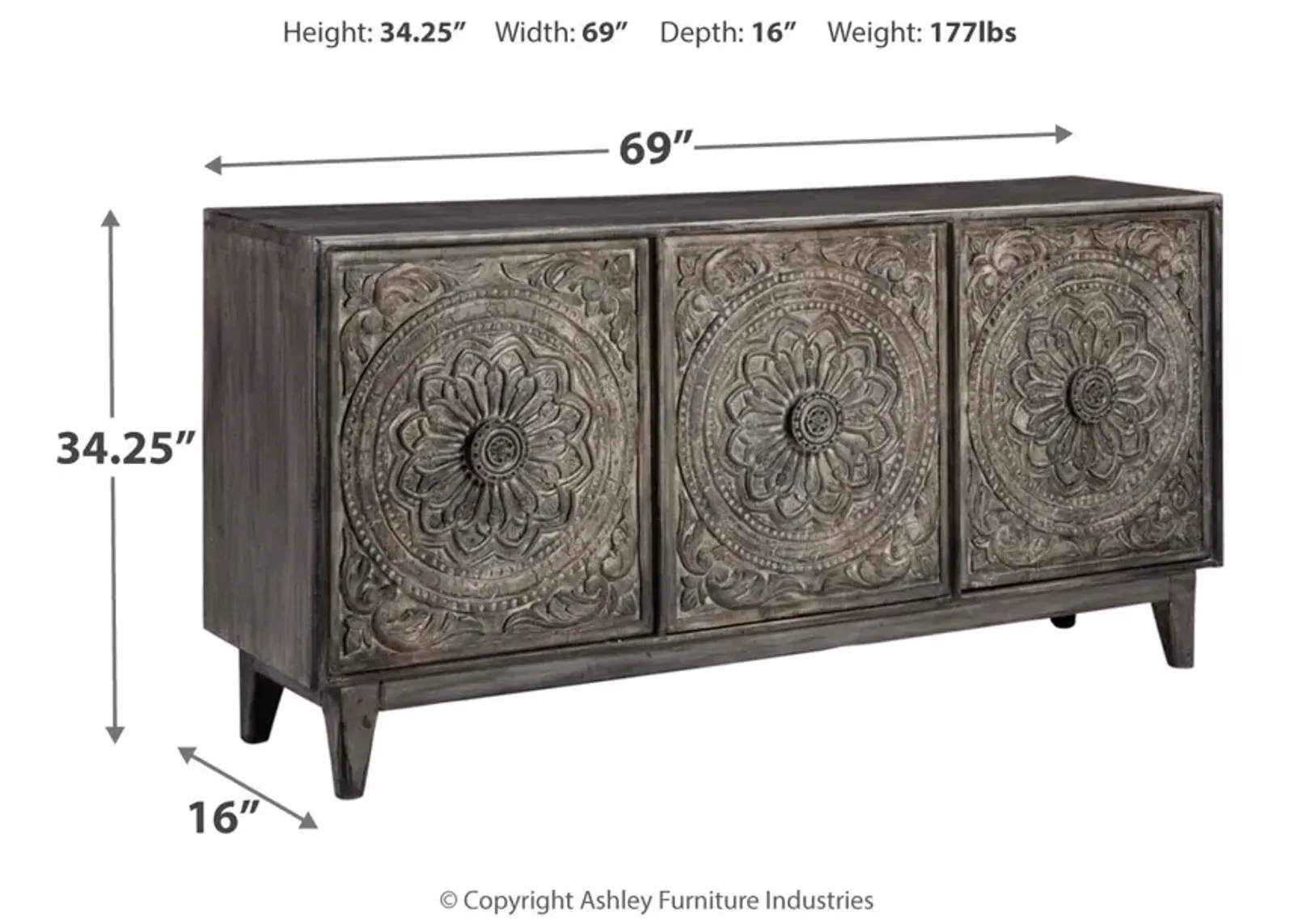 Ashley Fair Ridge Dark Brown Cabinet