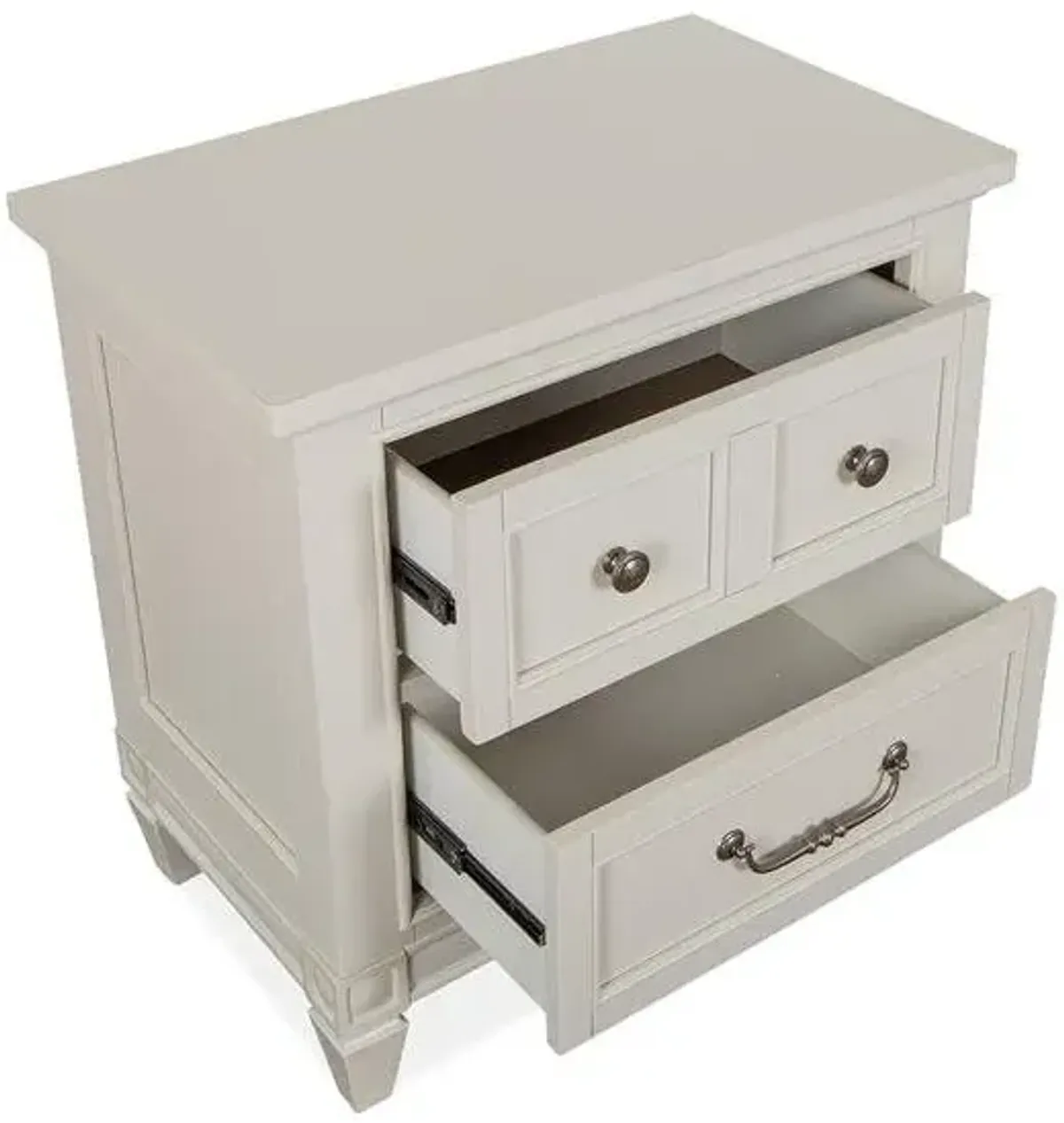 Magnussen Willowbrook White 2-Drawer Nightstand No Touch Lighting Control