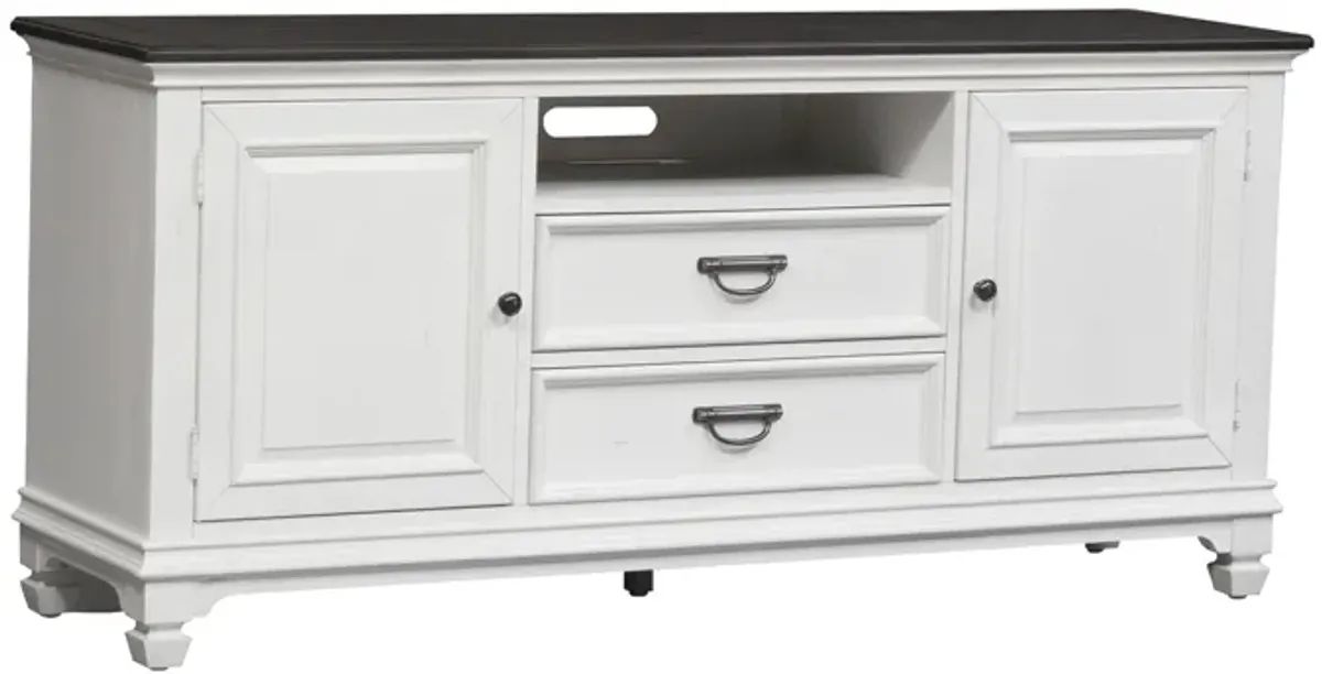 Liberty Furniture Allyson Park Wire Brushed White 66 Inch Media Entertainment TV Stand