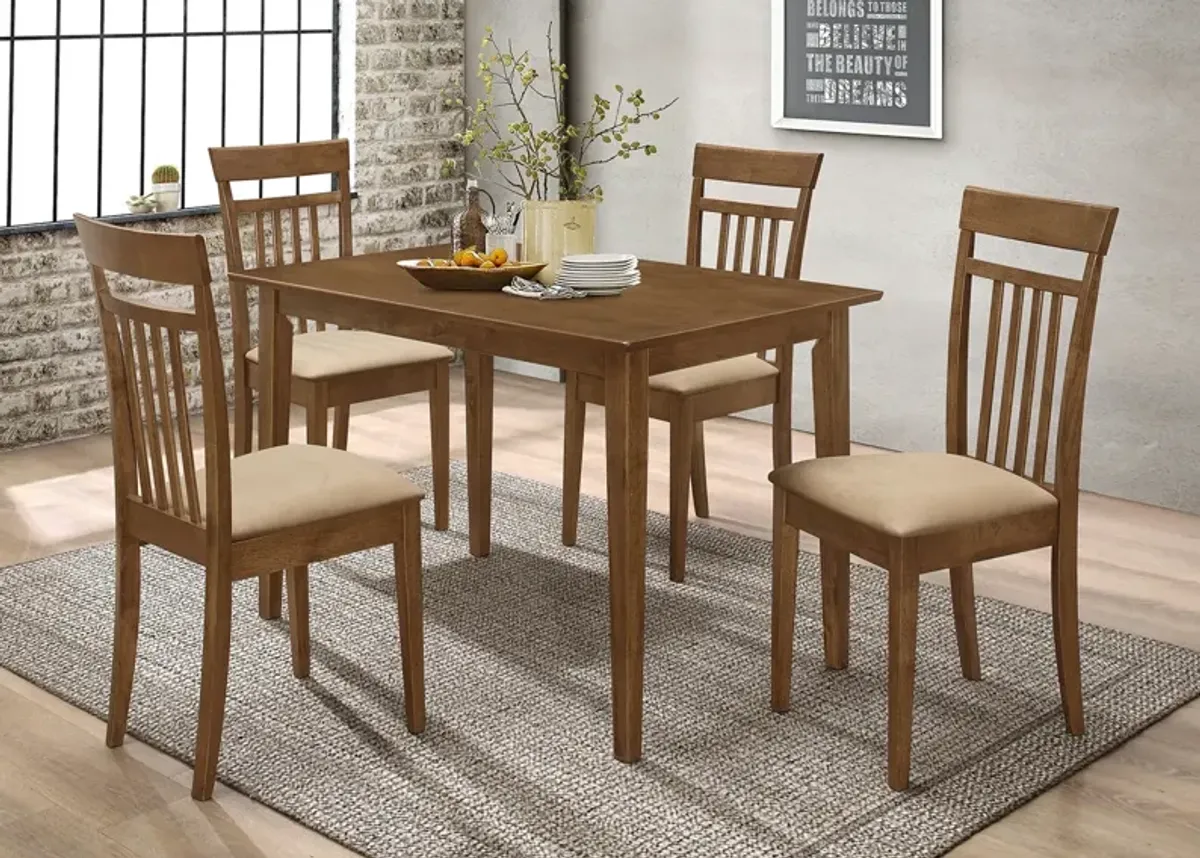 Coaster Robles 5-Piece Rectangular Dining Table Set Chestnut