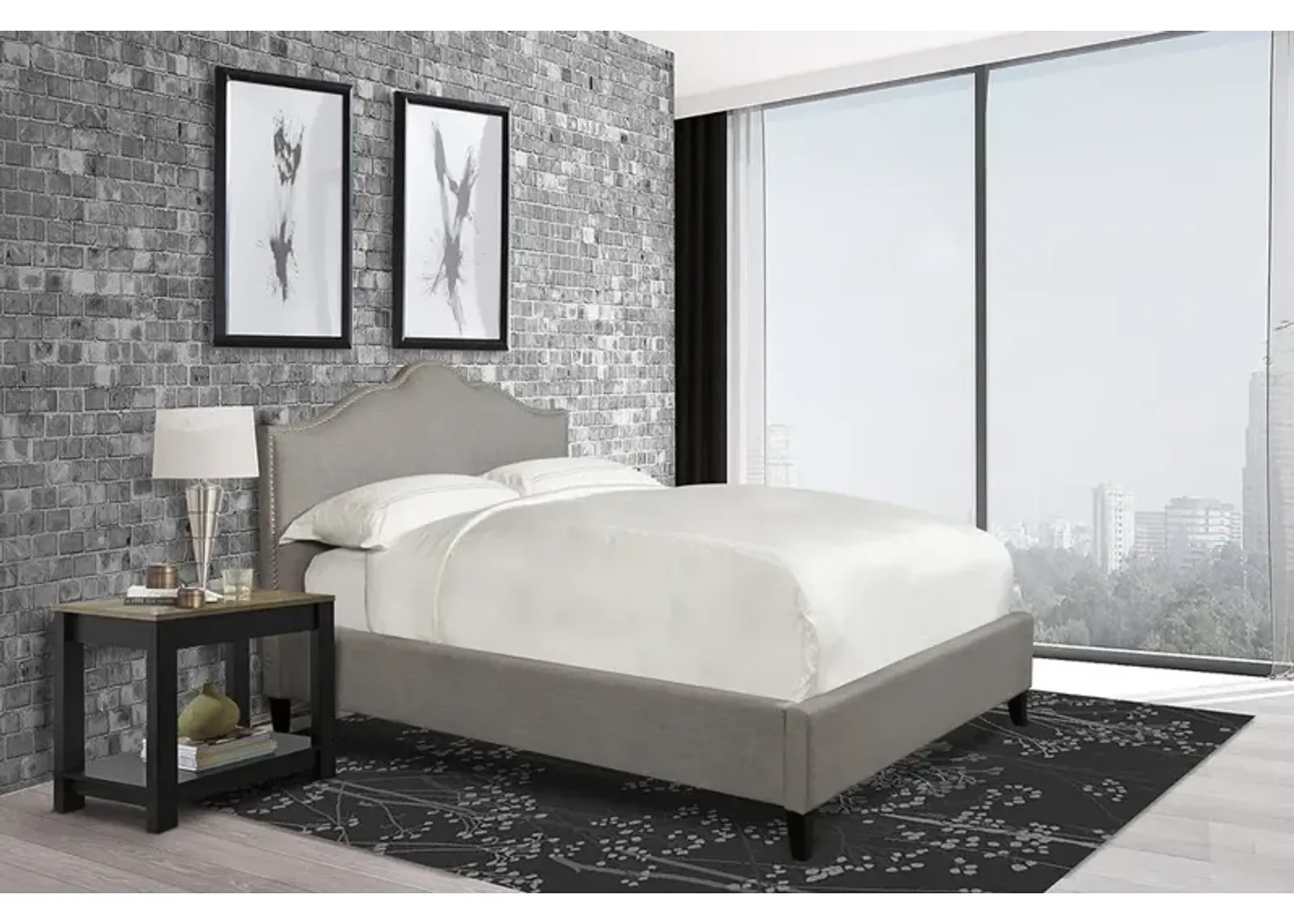 Parker House Jamie Collection King Bed in Falstaff Grey Color