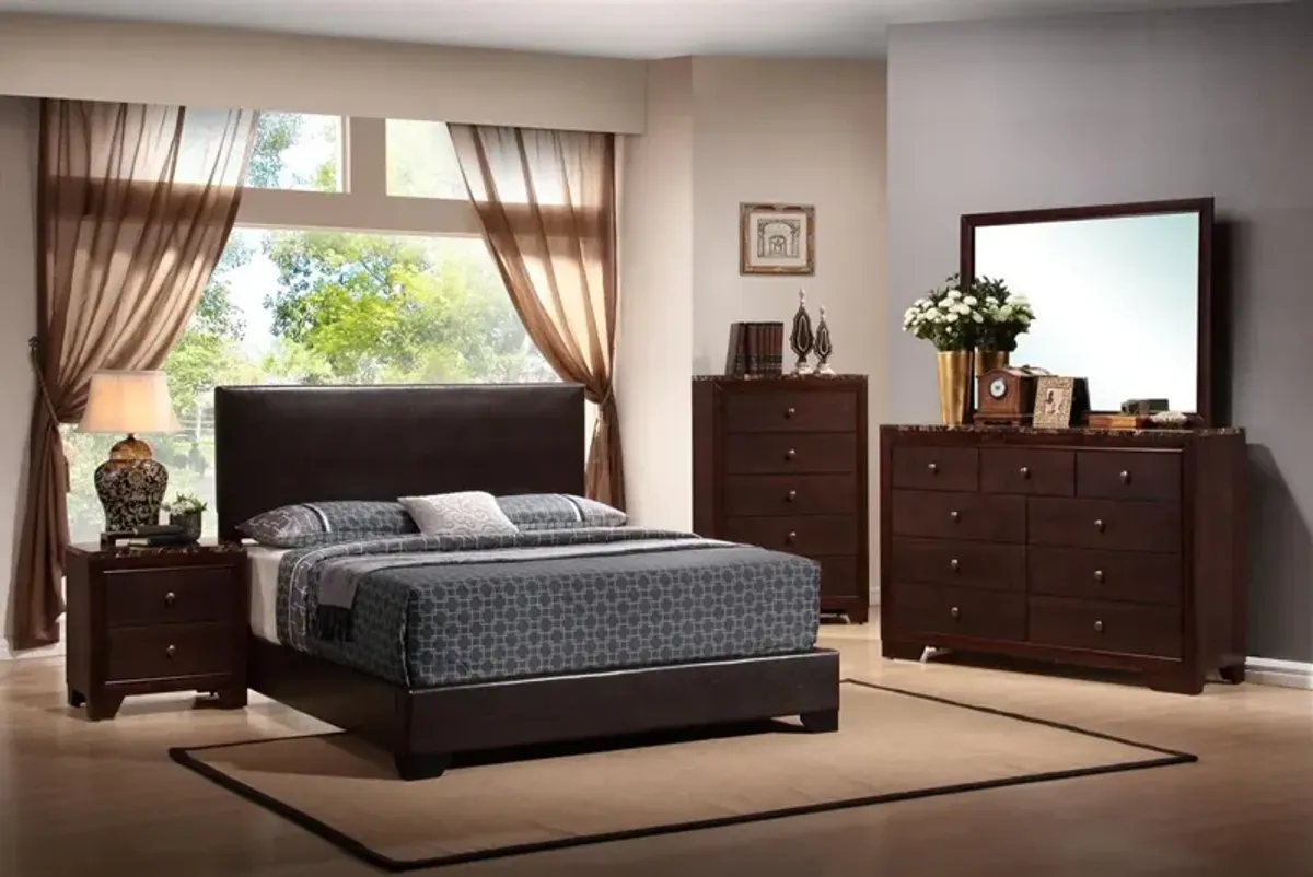 Coaster Conner Upholstered Full Panel Bed Dark Brown