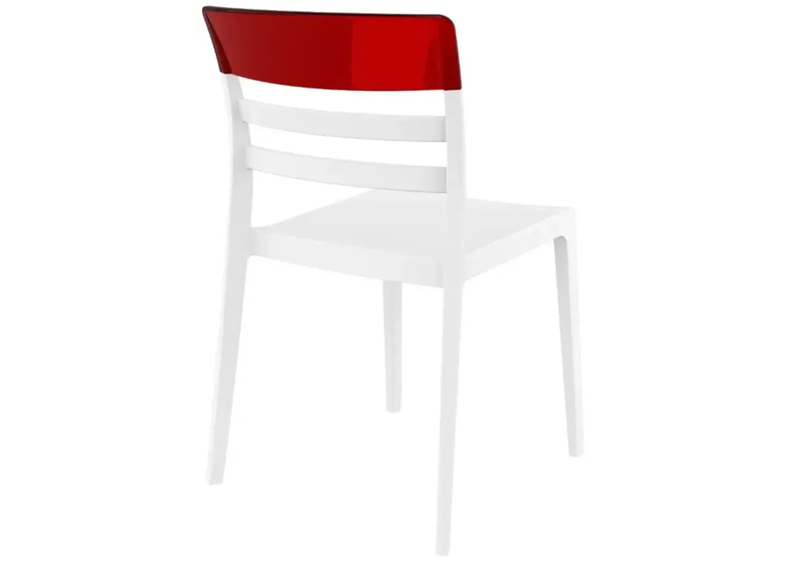 Compamia Moon Dining Chair White Transparent Red