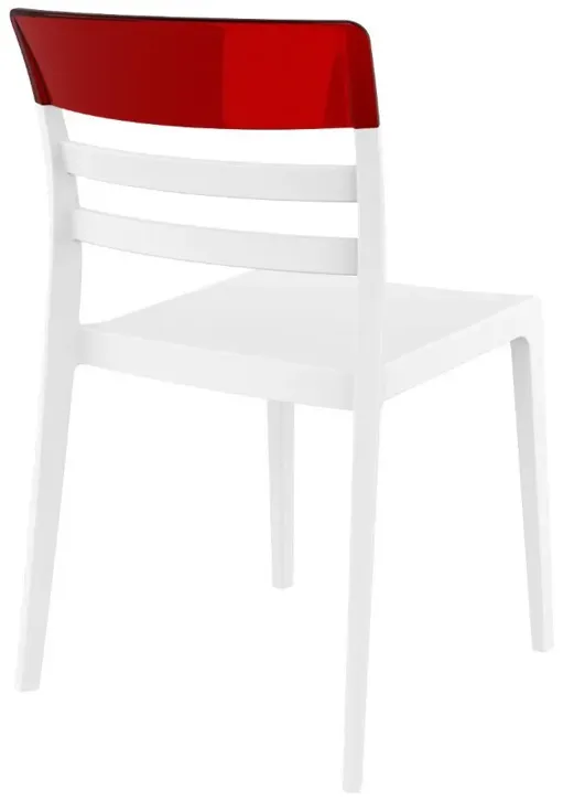 MOON DINING CHAIR WHITE TRANSPARENT RED