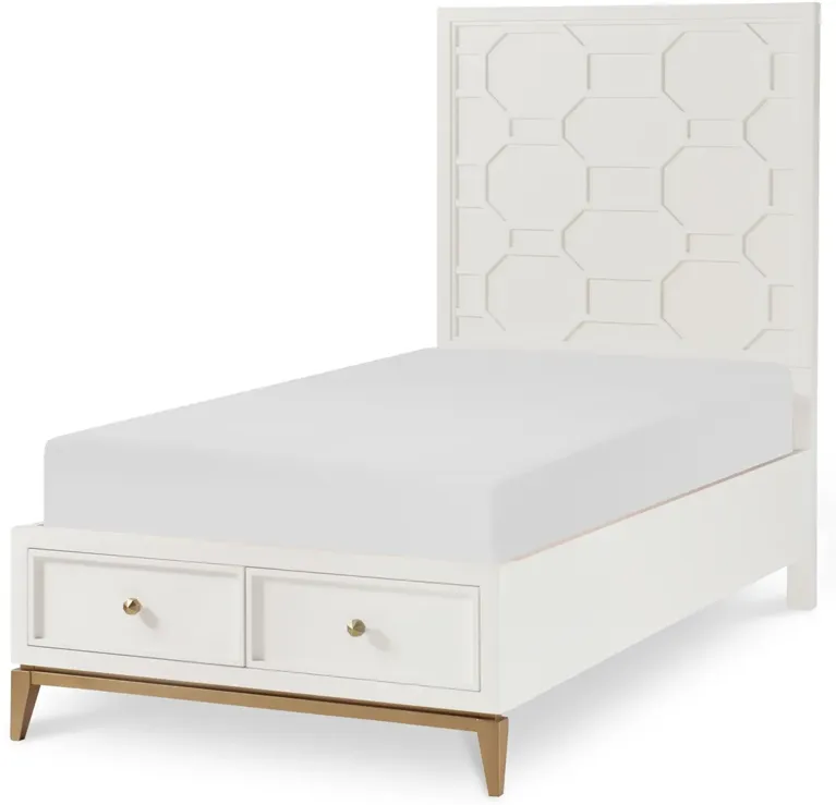 COMPLETE PANEL BED WITH STORAGE FOOTBOARD TWIN - CHELSEA BY RACHAEL RAY