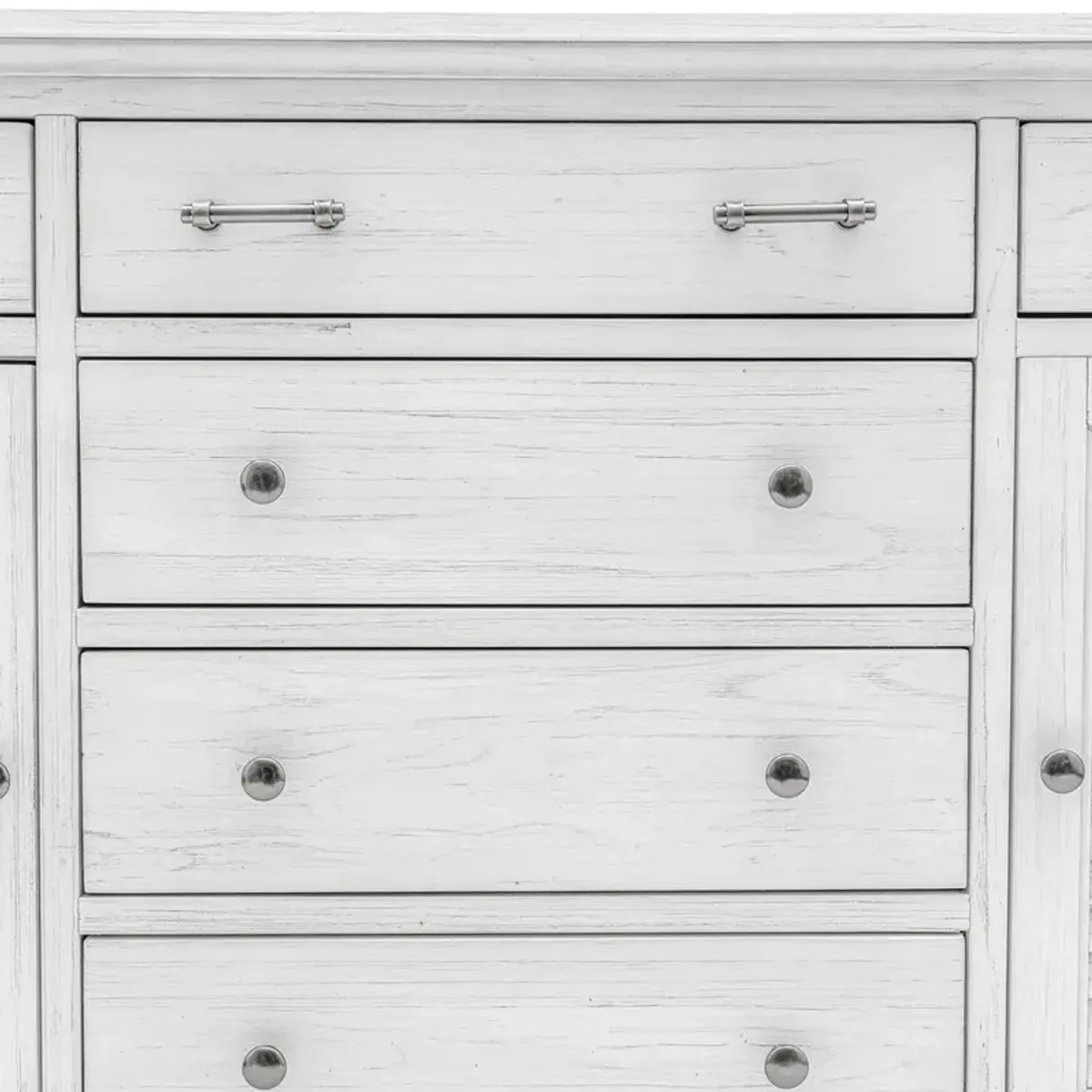 Seawinds Surfside 6-Drawer/2-Door Dresser Weathered White Finish