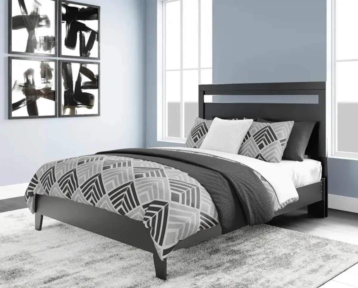 Ashley Finch Black Queen Panel Platform Bed