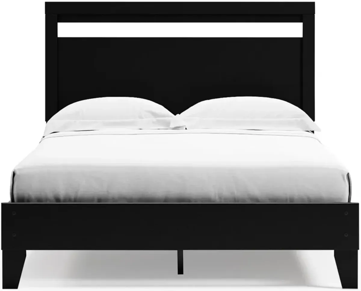 Ashley Finch Black Queen Panel Platform Bed