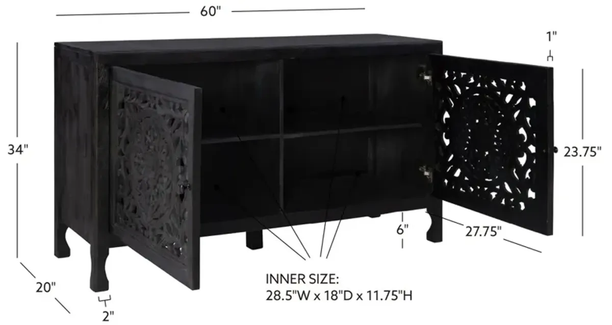 HAVEN 2 DOOR CABINET - BLACK