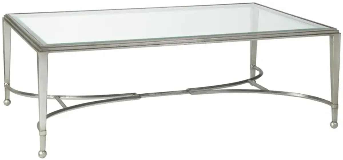 Artistica Home by Lexington Metal Designs Sangiovese Large Rectangular Metal Cocktail Table in Silver Leaf