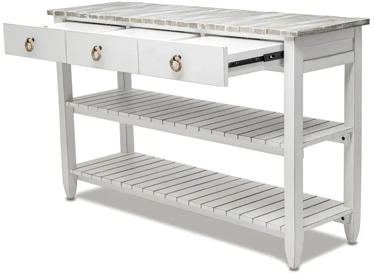 Seawinds Picket Fence Entertainment Center Grey/Blanc Finish