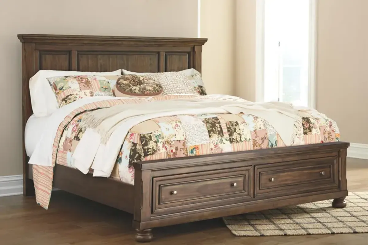 Ashley Flynnter Medium Brown King Panel Bed with Storage