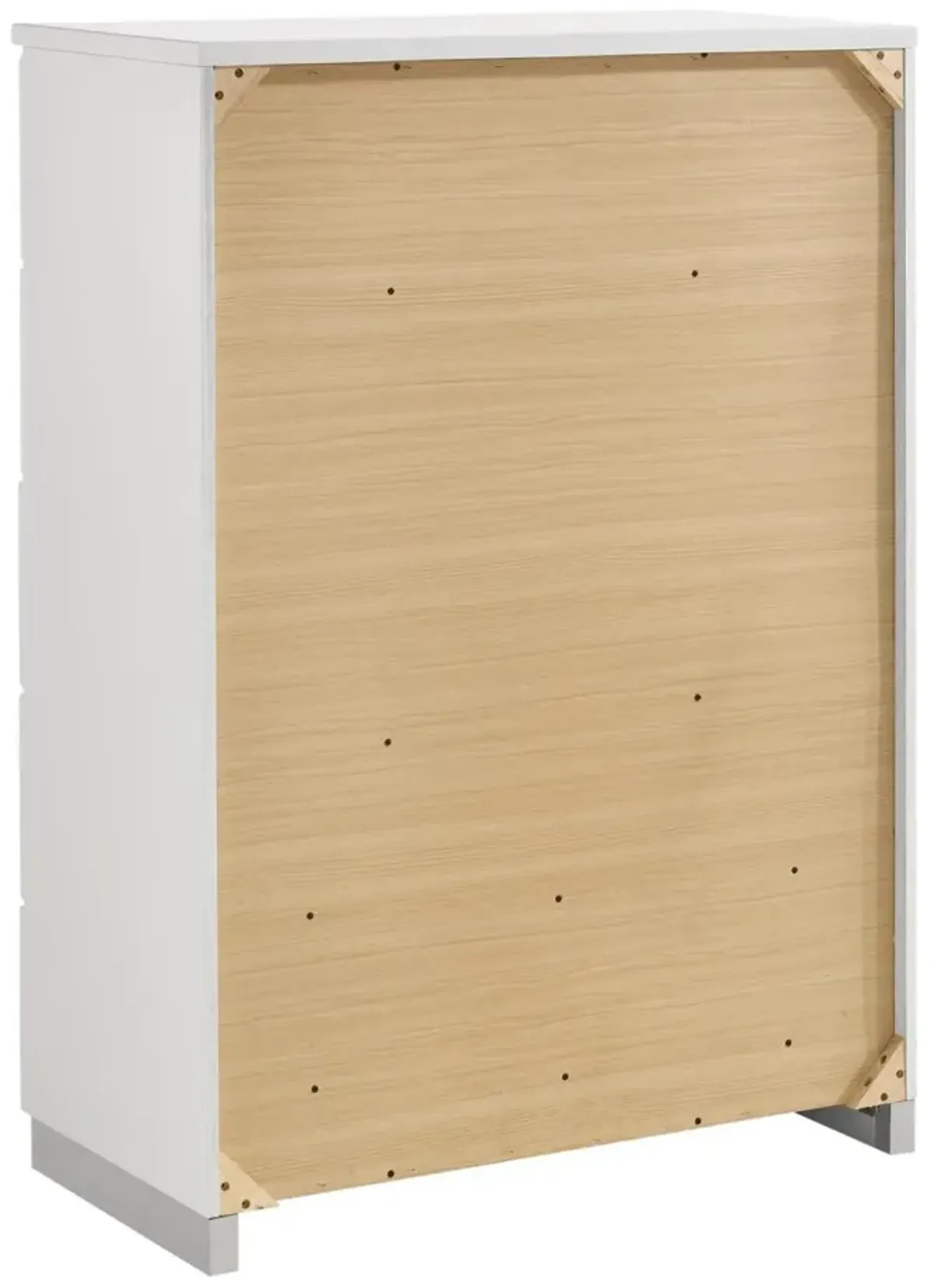 Coaster Felicity 5-Drawer Bedroom Chest White High Gloss