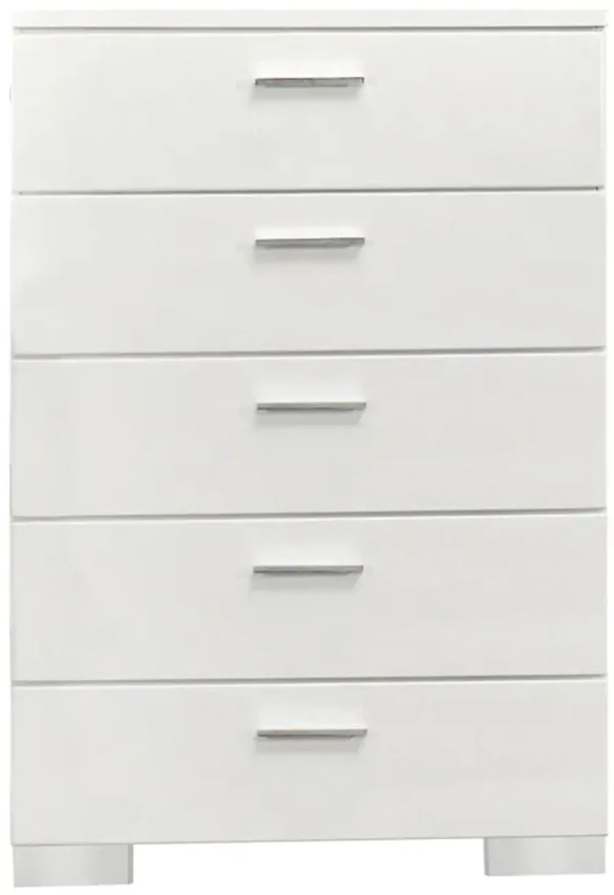Coaster Felicity 5-Drawer Bedroom Chest White High Gloss