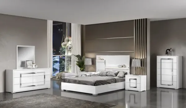 OSLO 4-PIECE KING BEDROOM SET WITH BED, DRESSER, MIRROR & NIGHTSTAND