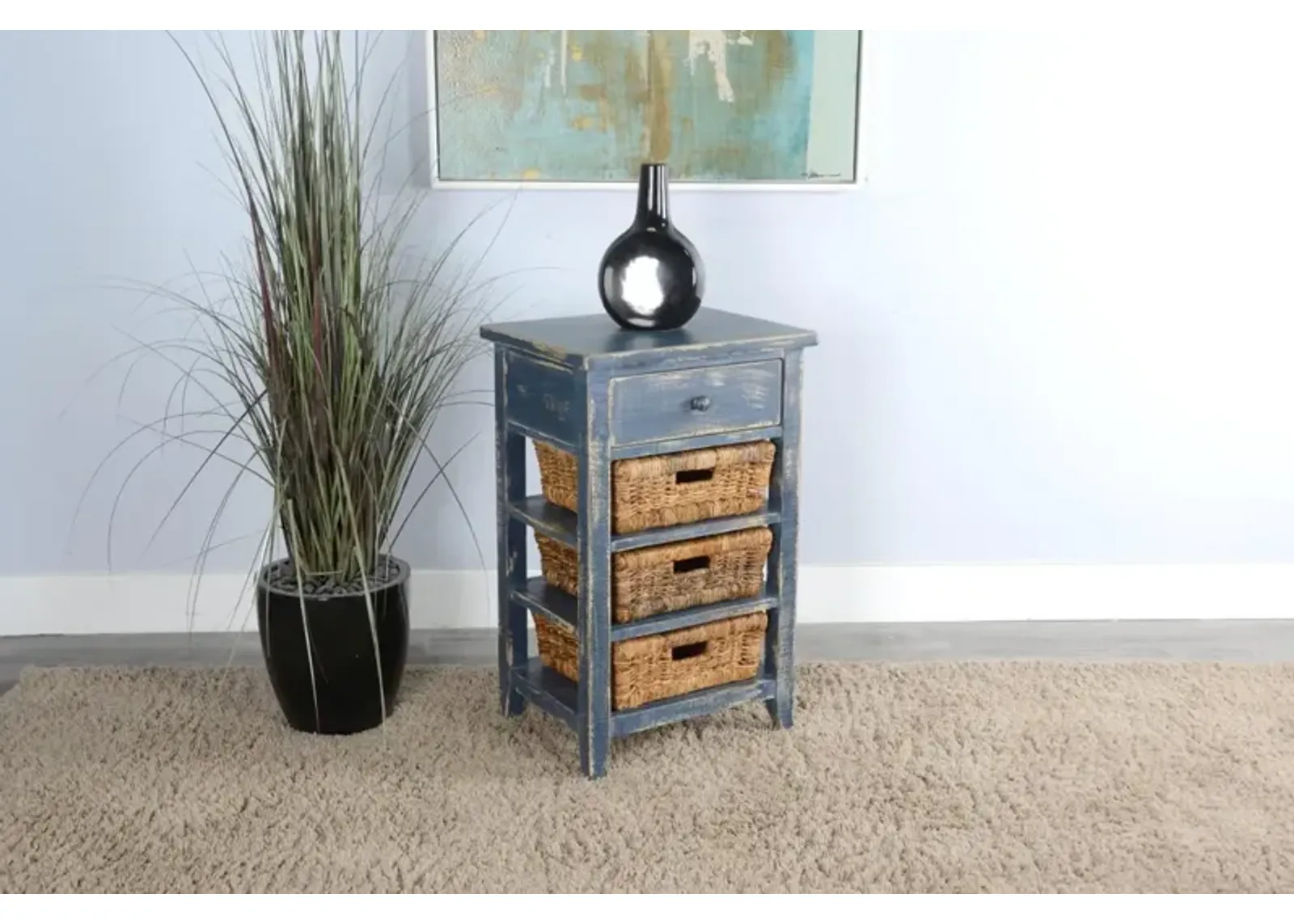 Sunny Designs Marina Ocean Blue Storage Table