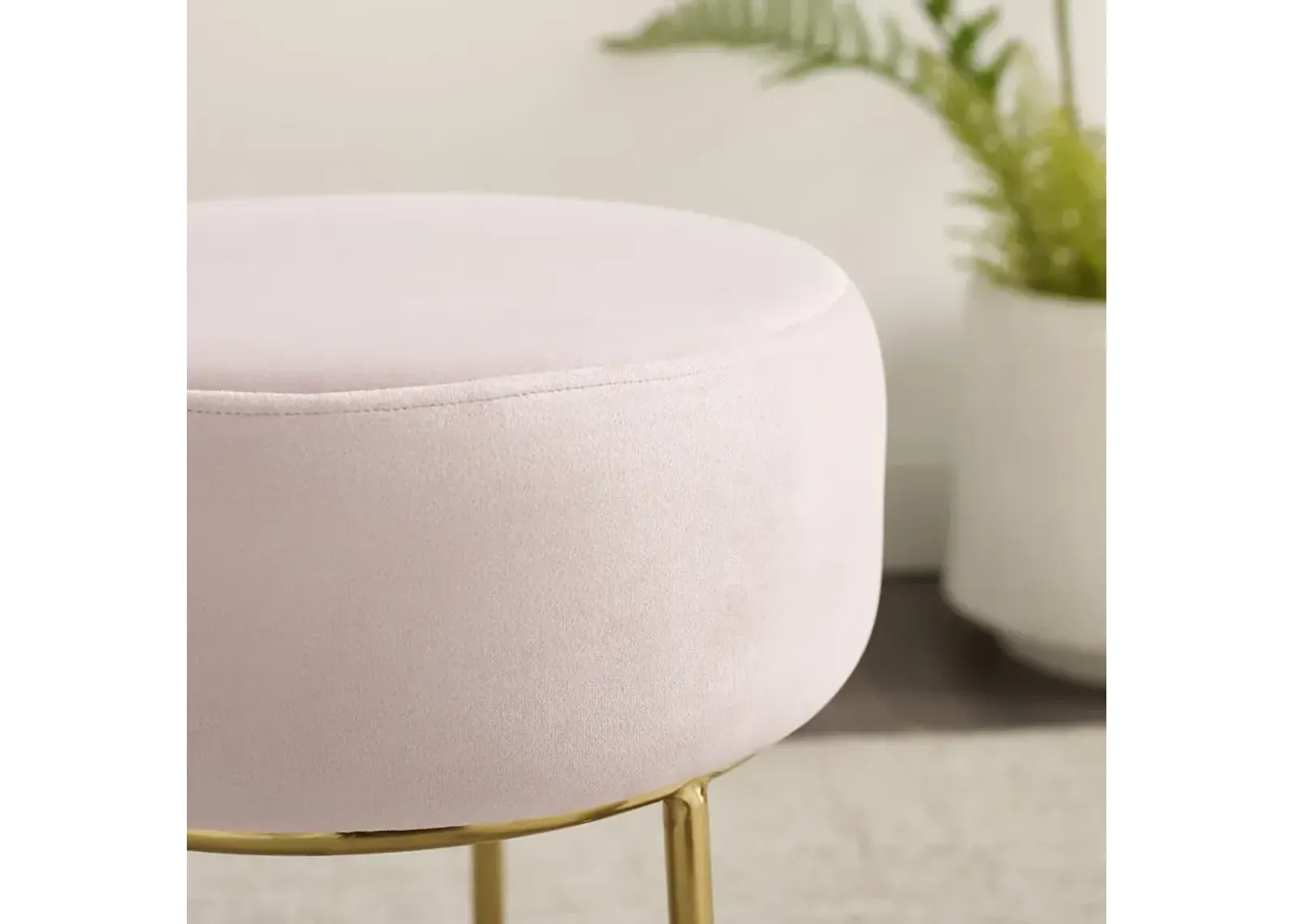 Linon Bandi Pink Accent Vanity Stool