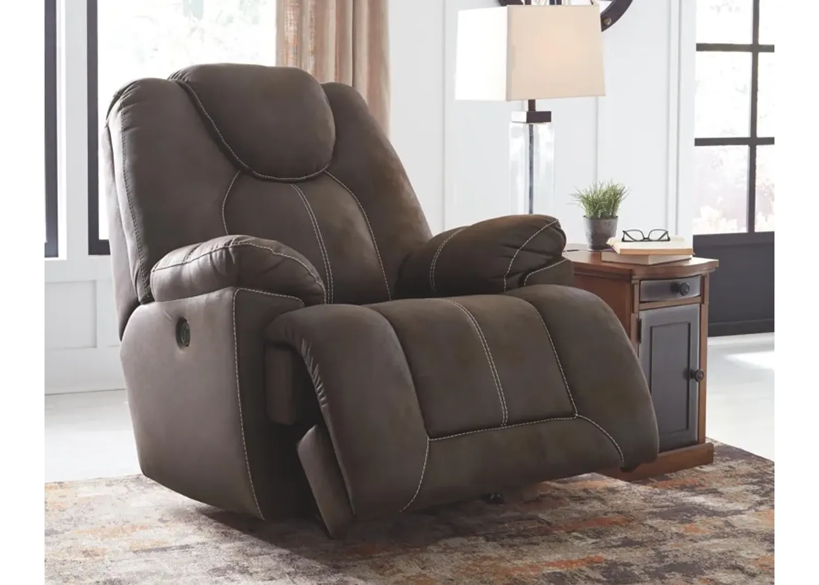 Ashley Warrior Fortress Coffee Power Rocker Recliner