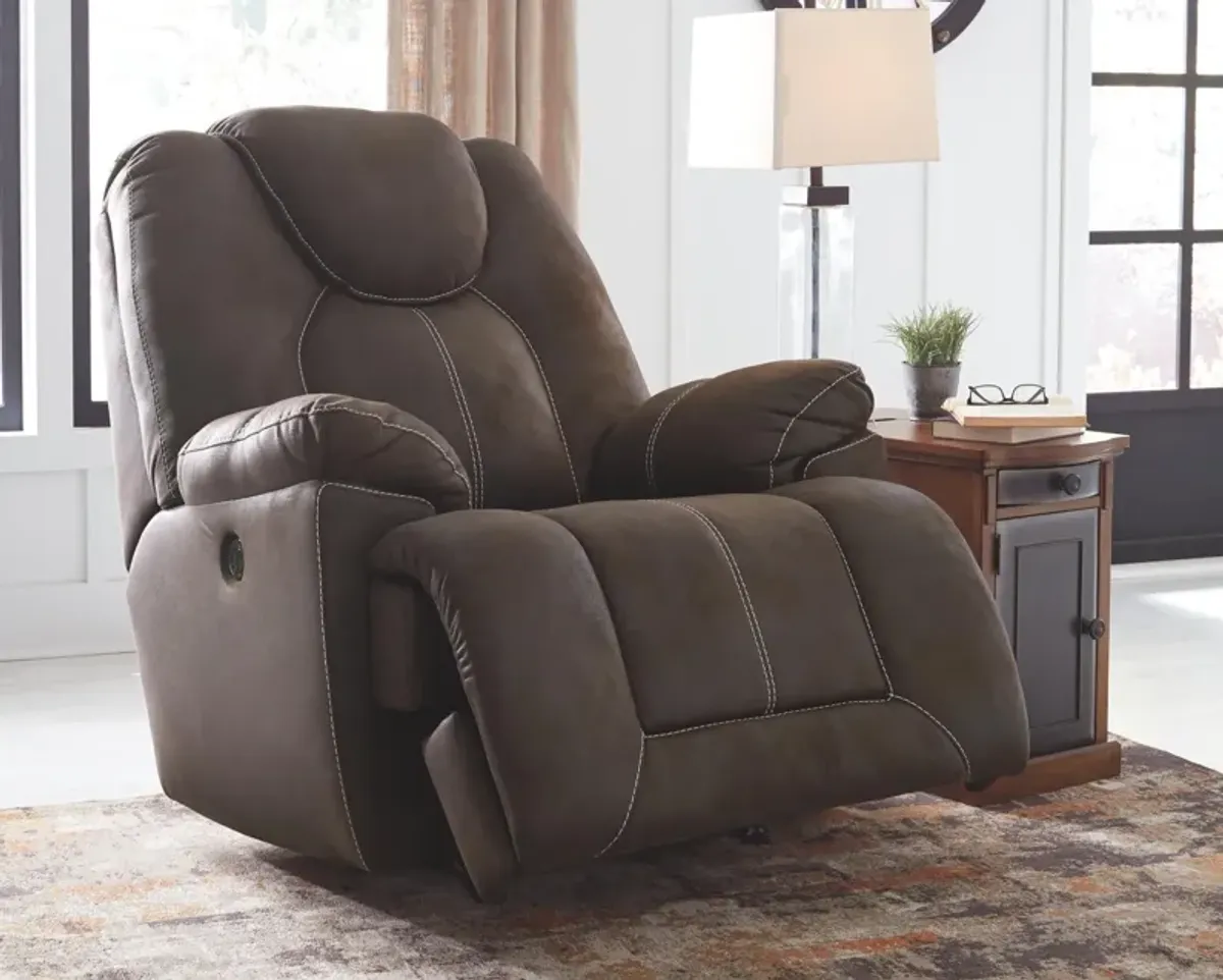 Ashley Warrior Fortress Coffee Power Rocker Recliner