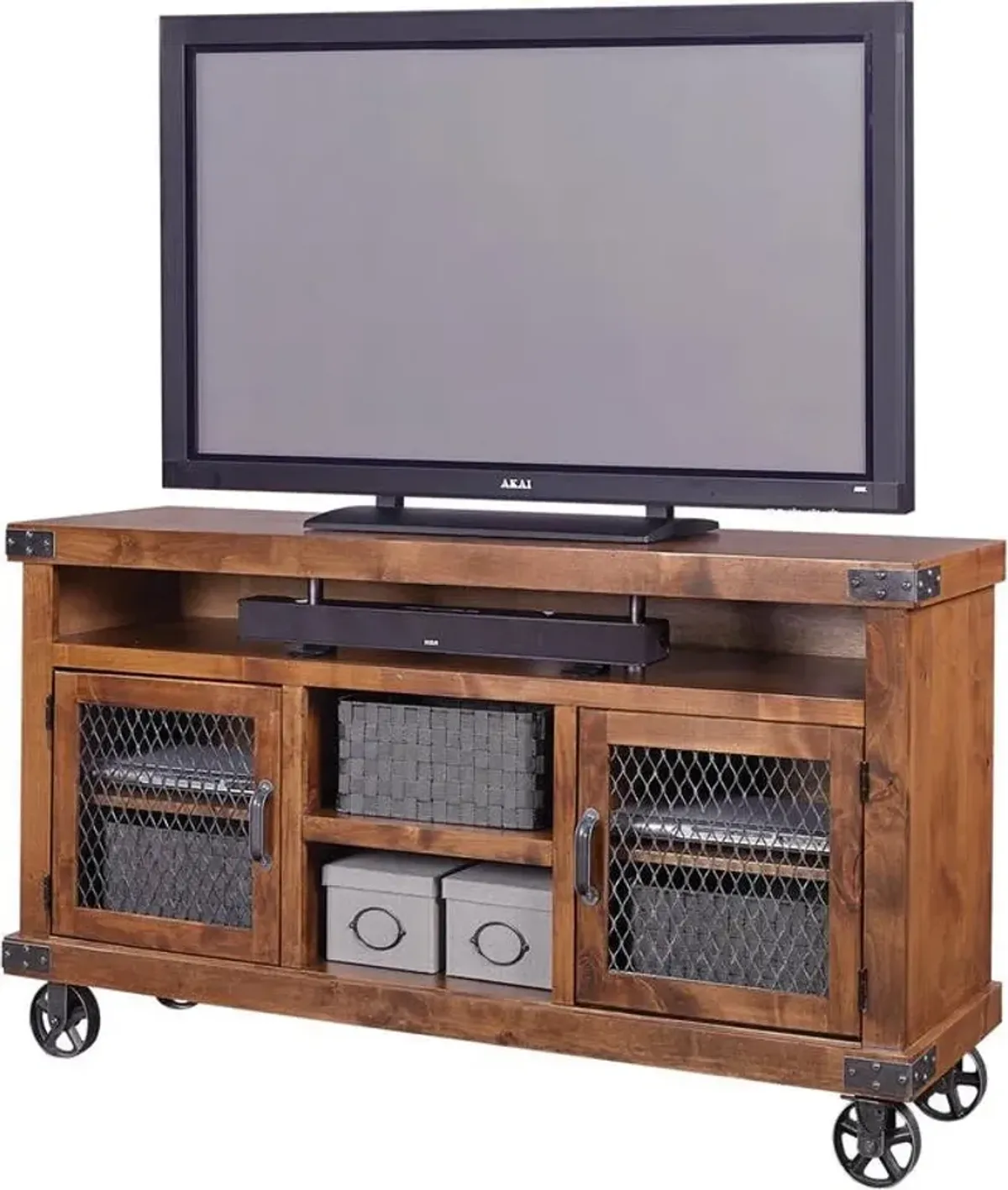 Aspenhome Industrial Fruitwood 65 Inch TV Stand Console