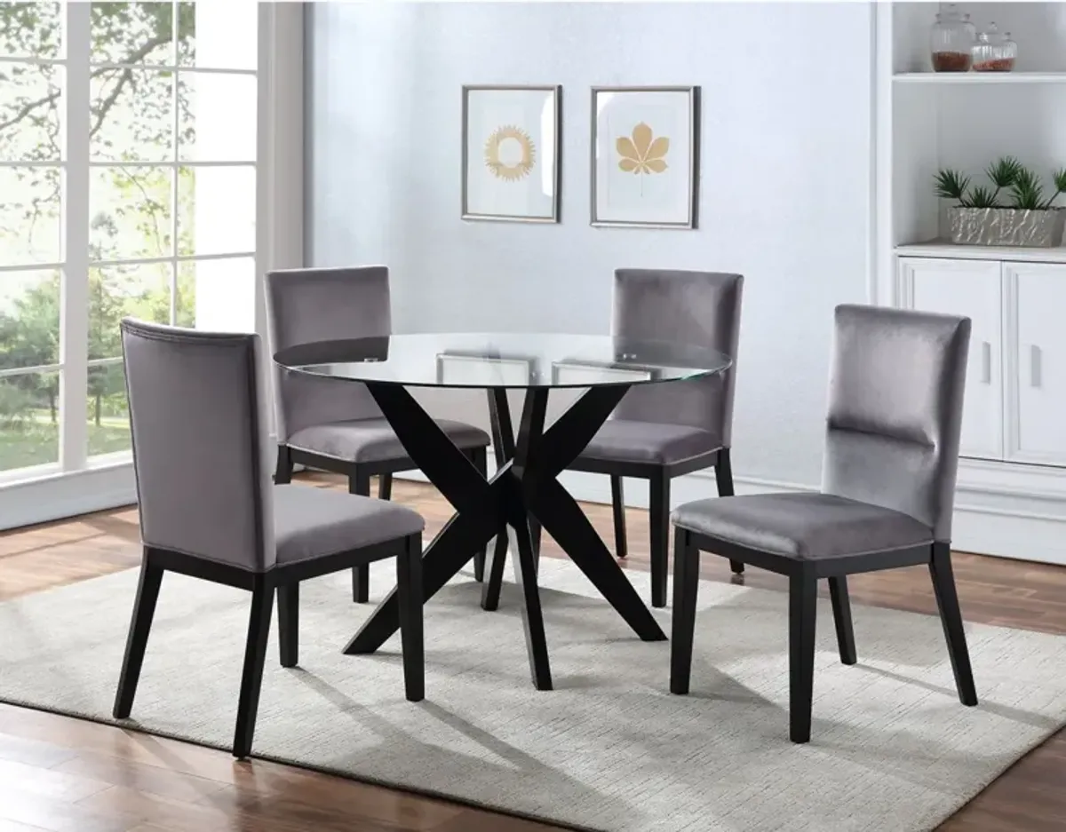 Steve Silver Amalie Side Chair Grey Velvet