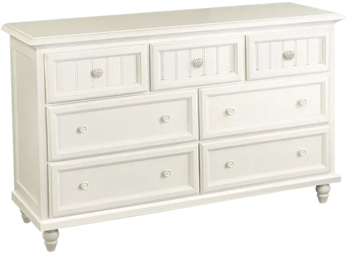 Madison Avenue Sea Haven White 7-Drawer Dresser