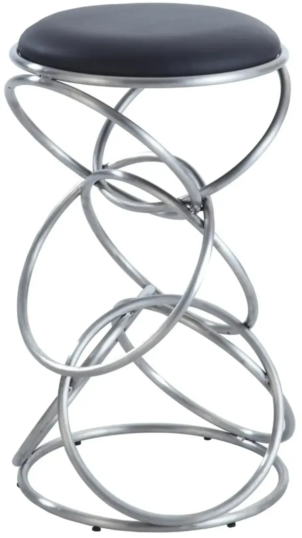 BLACK INTERLOCKING MULTI-RING COUNTER STOOL