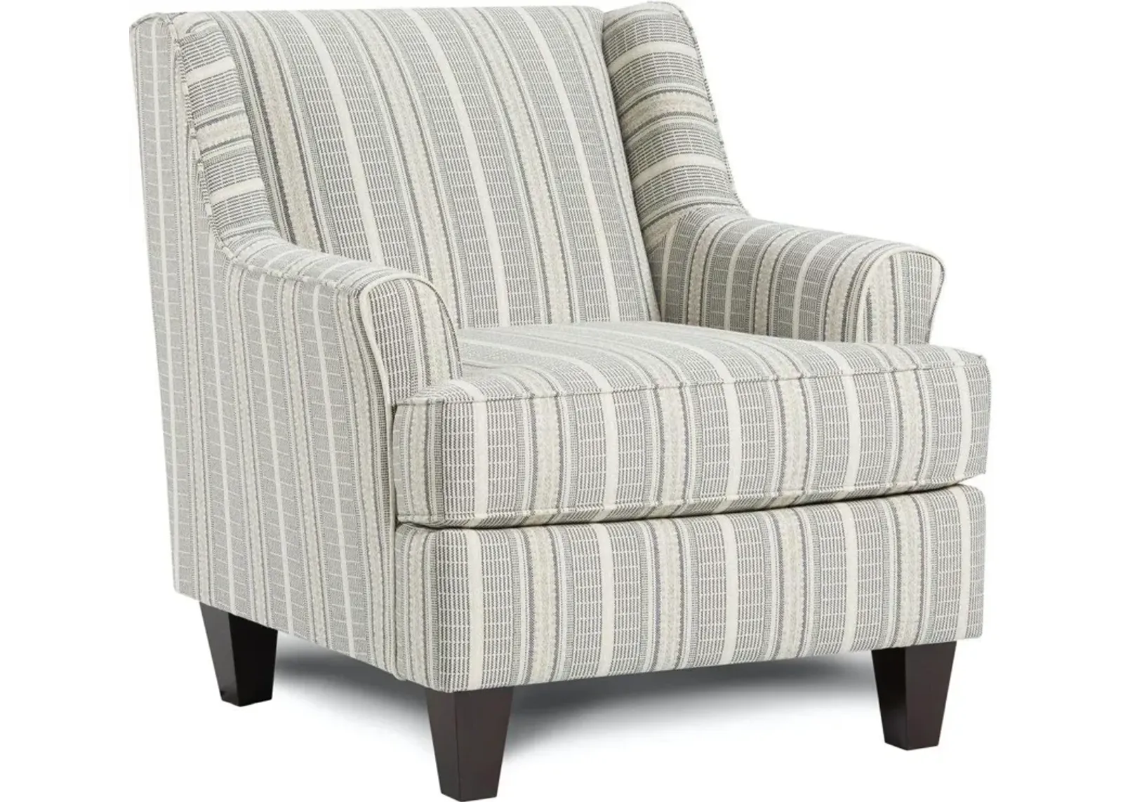 Fusion Awesome Oatmeal Farmhouse Indigo Accent Chair