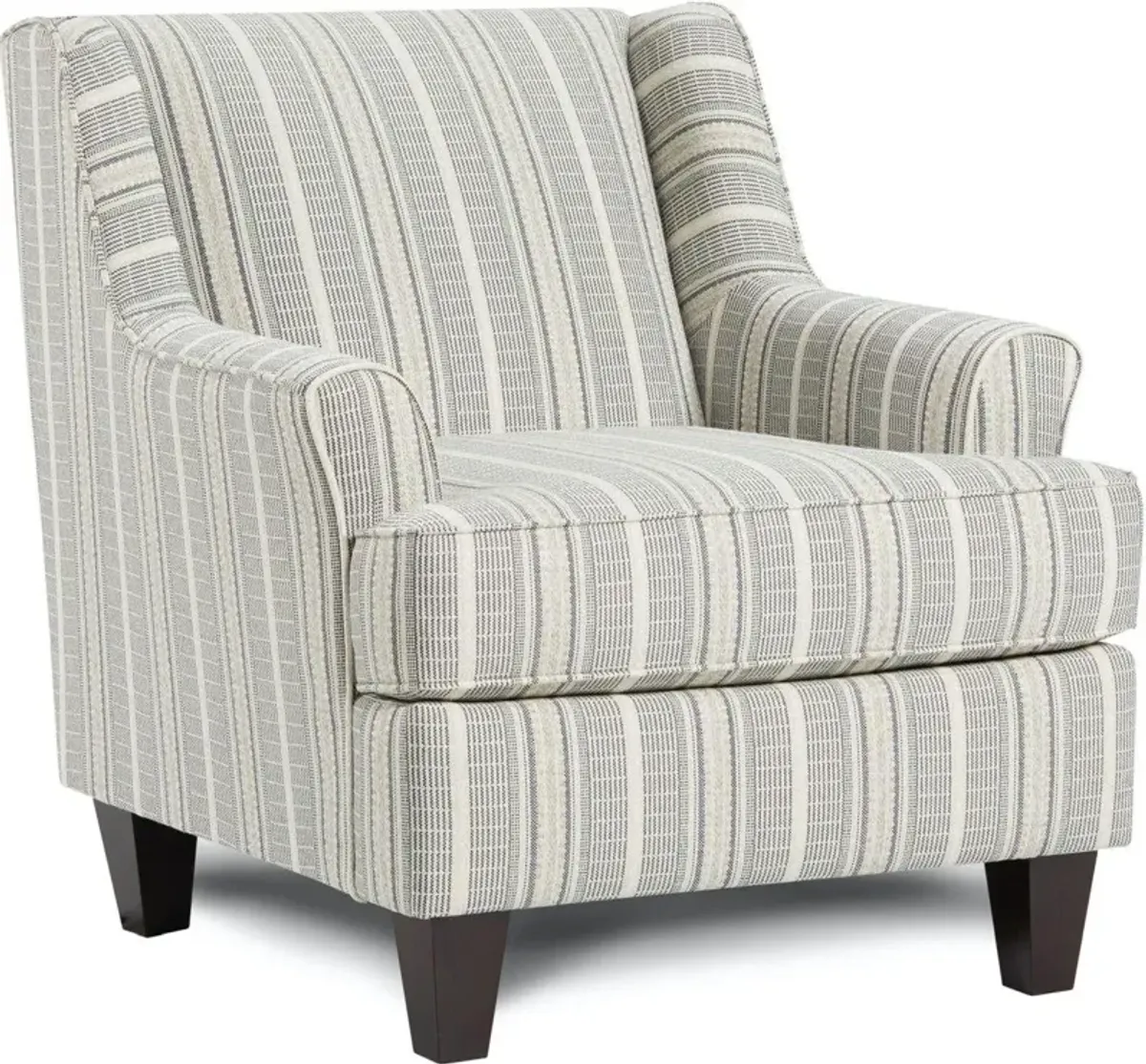 Fusion Awesome Oatmeal Farmhouse Indigo Accent Chair