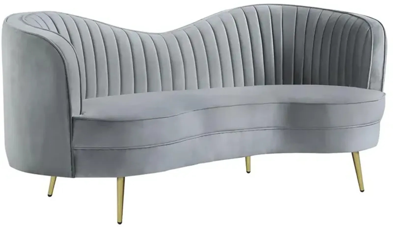 Coaster Sophia Upholstered Channel Tufted Loveseat Grey