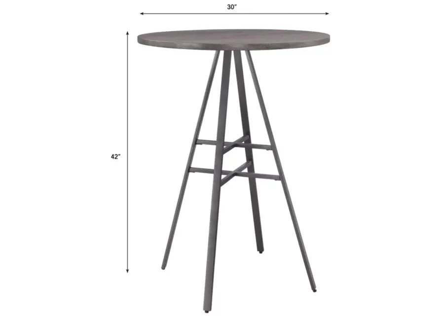 ROUND WOOD TOP W/ METAL BASE PUB TABLES