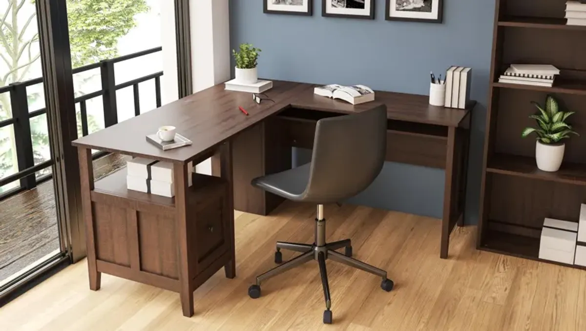 Ashley Camiburg 58 Inch Home Office Desk Warm Brown Signature Design