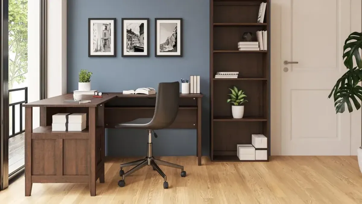 CAMIBURG 58" HOME OFFICE DESK WARM BROWN SIGNATURE DESIGN