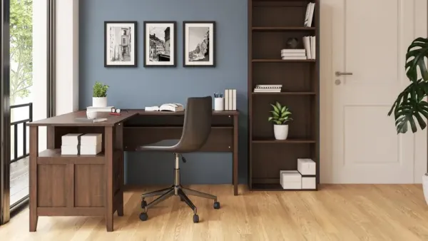Ashley Camiburg 58 Inch Home Office Desk Warm Brown Signature Design