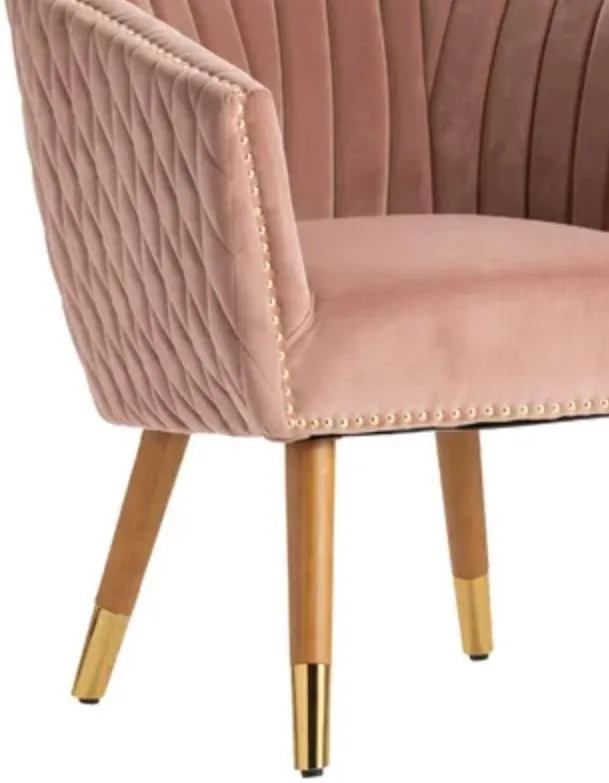 ROSSLYN BROWN/GOLD/PINK ACCENT CHAIR