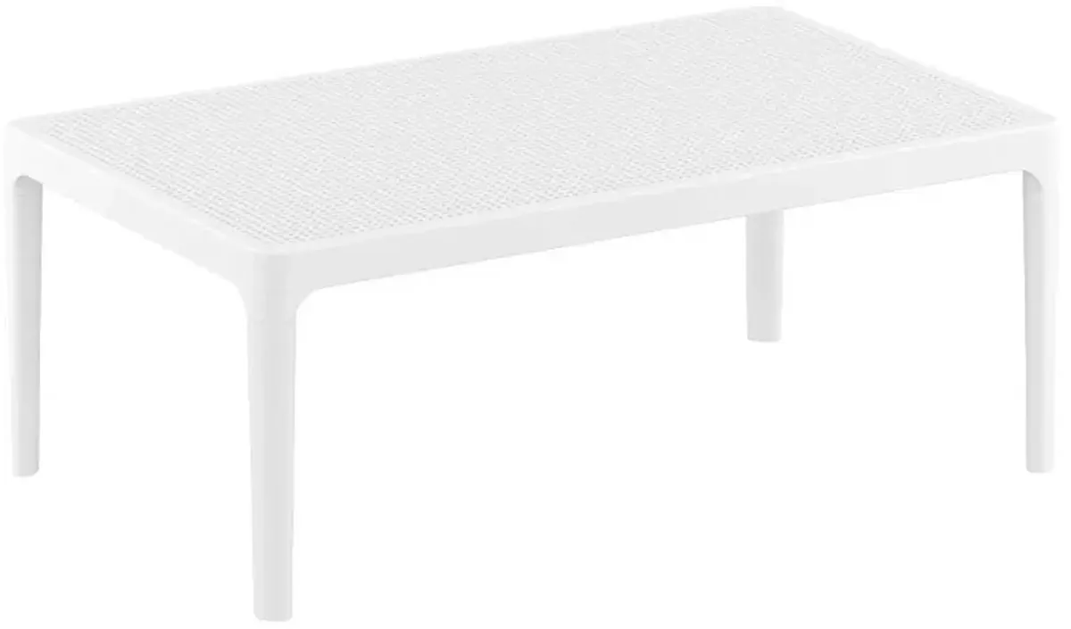 Compamia 39 Inch Outdoor Sky Lounge Coffee Table White