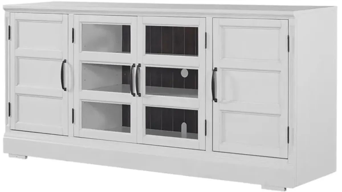 Parker House Shoreham 76 Inch Effortless White Media Entertainment TV Stand