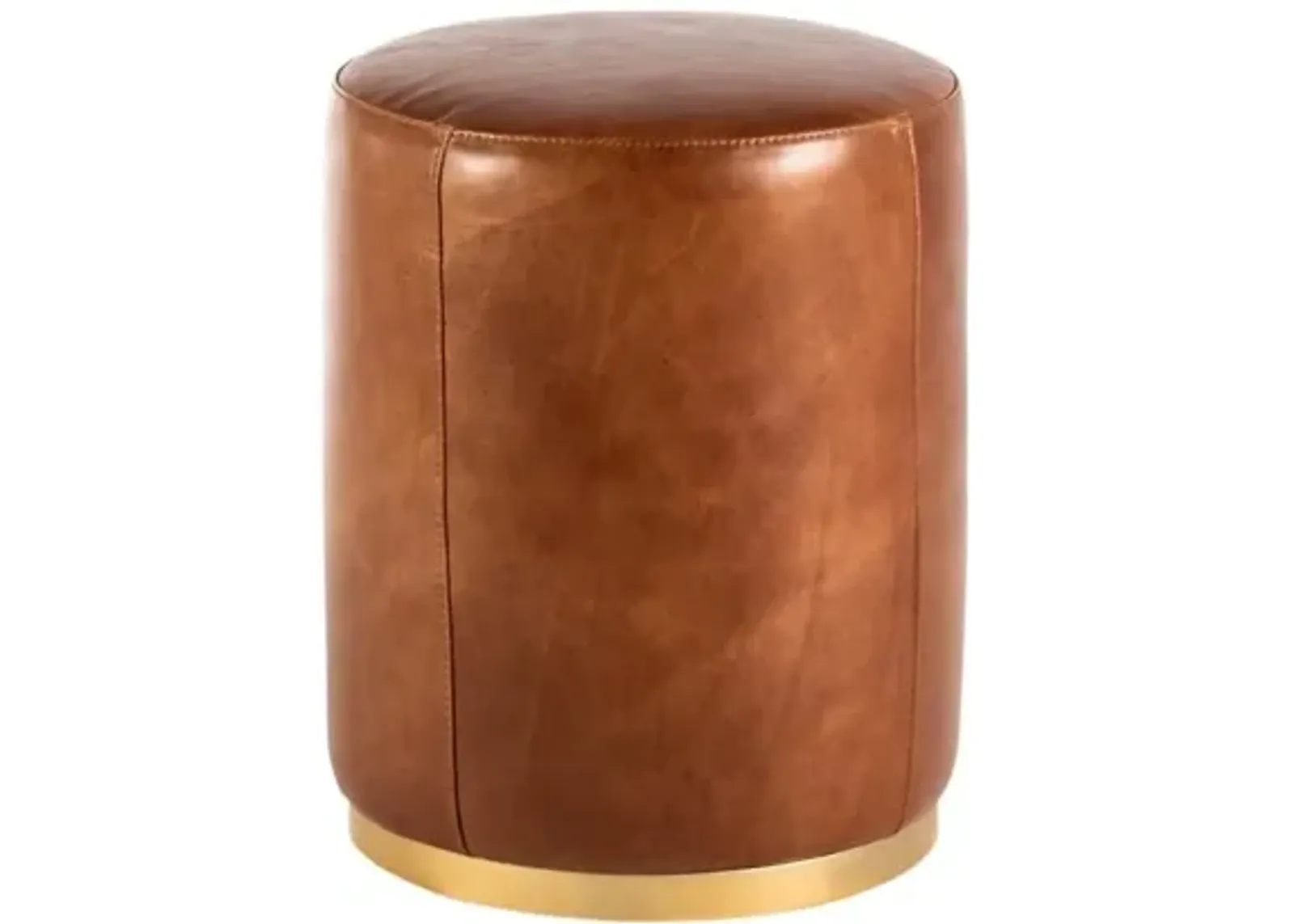 Nest Home Small Brass/Assorted Leather Pouf Ottoman