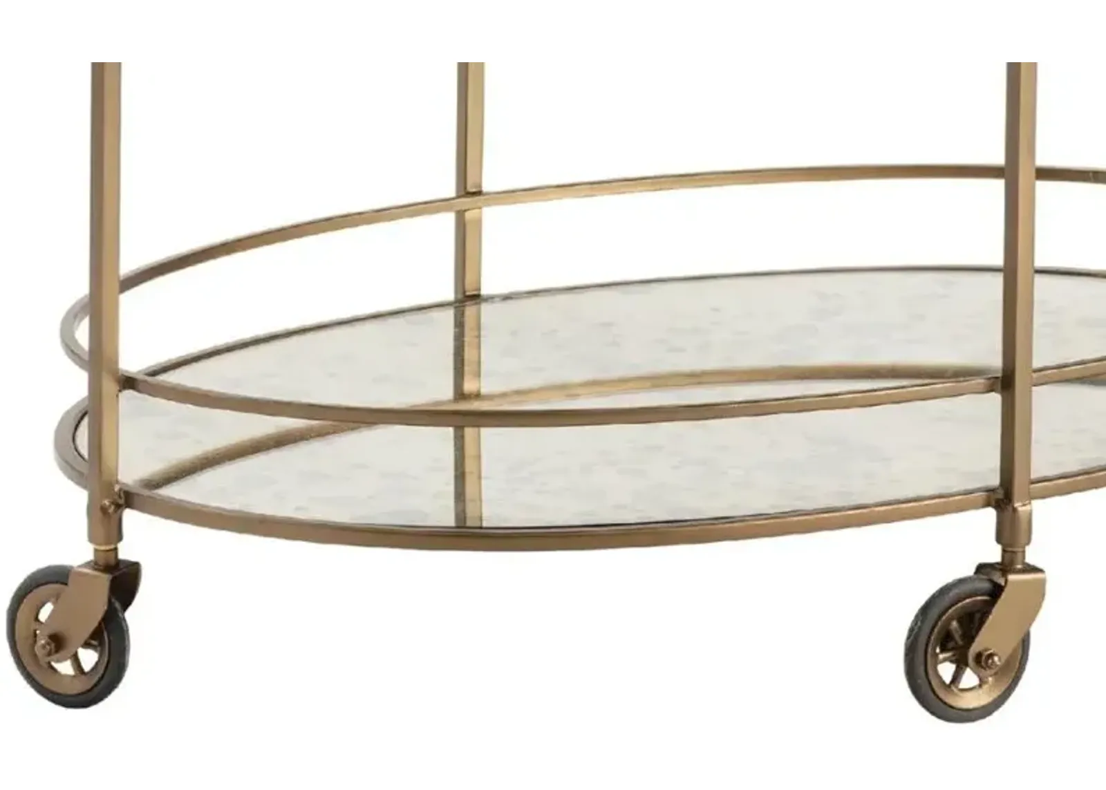 WATERFORD GOLD OVAL BAR CART