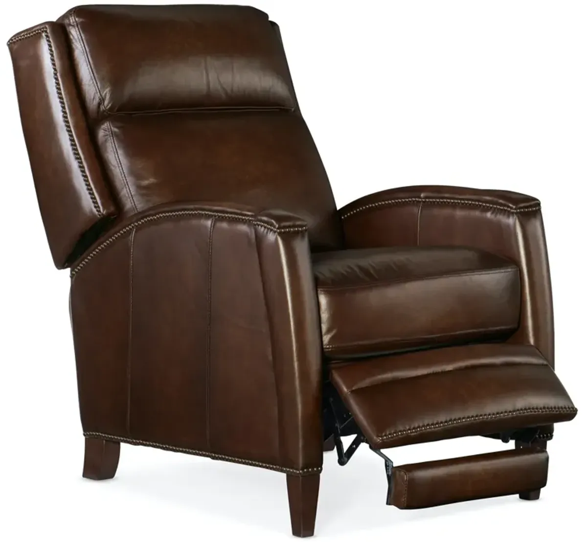 DECLAN WARM BROWN BRINDISI SAN MARCO MANUAL PUSH BACK RECLINER LEATHER CHAIR