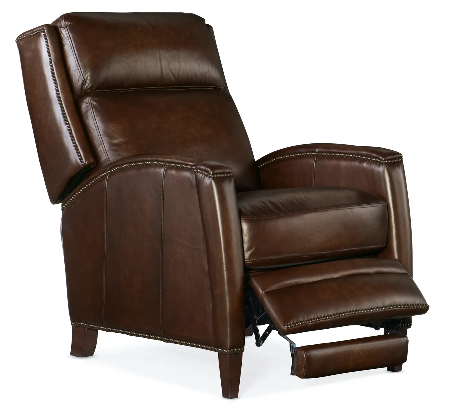 DECLAN WARM BROWN BRINDISI SAN MARCO MANUAL PUSH BACK RECLINER LEATHER CHAIR