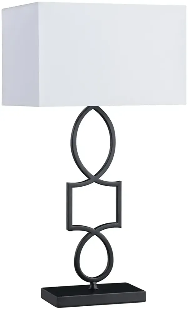 Coaster Leorio 29 Inch Rectangular Shade Metal Table Lamp Black