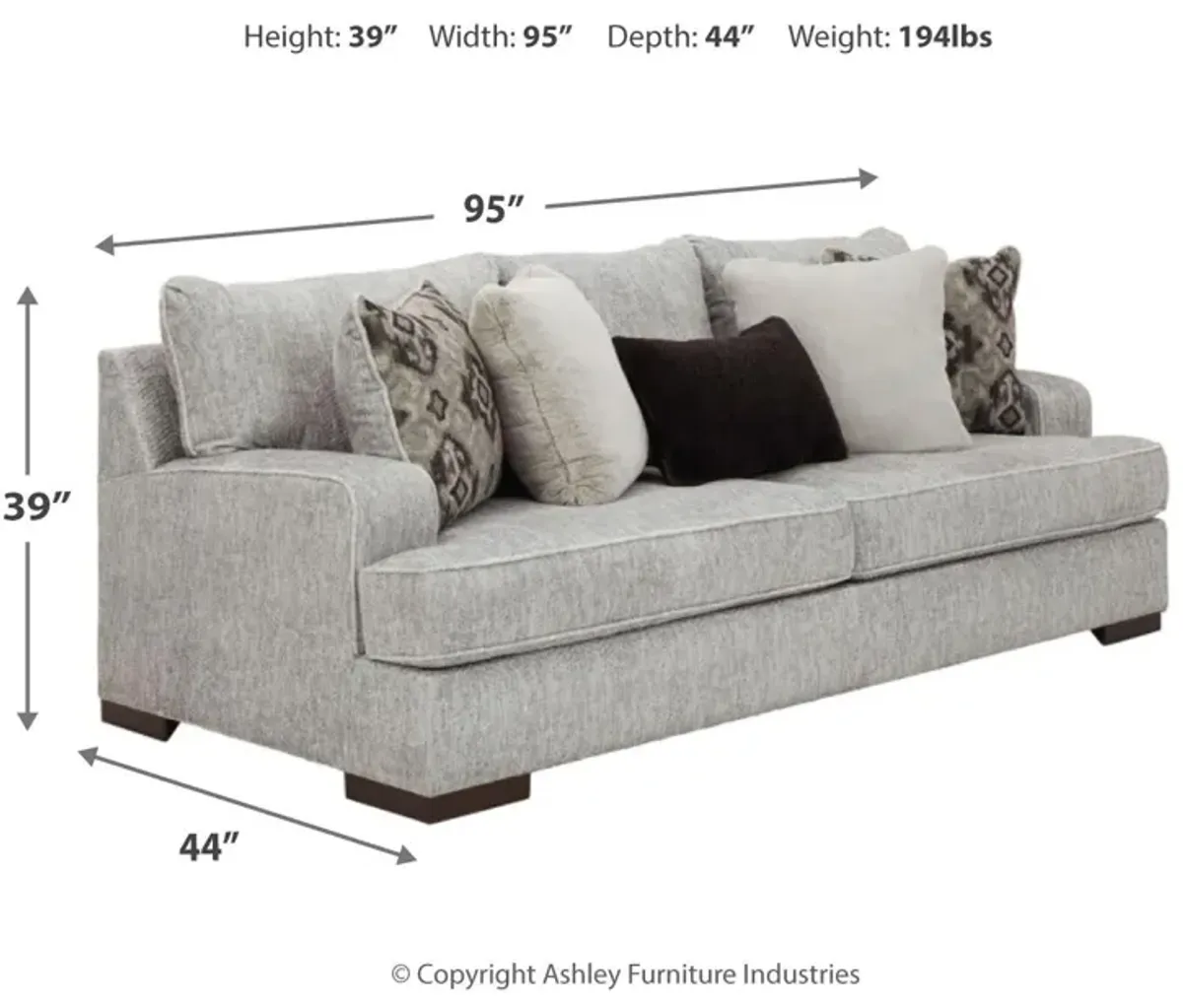 Ashley Mercado Sofa Pewter Benchcraft