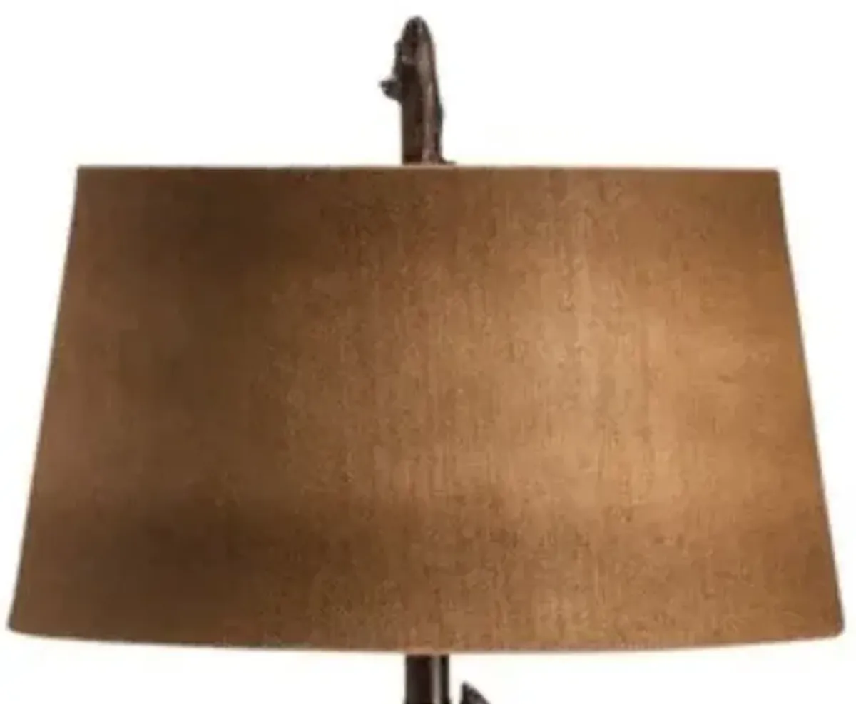 Crestview Moose Shed Resin Brown Table Lamp