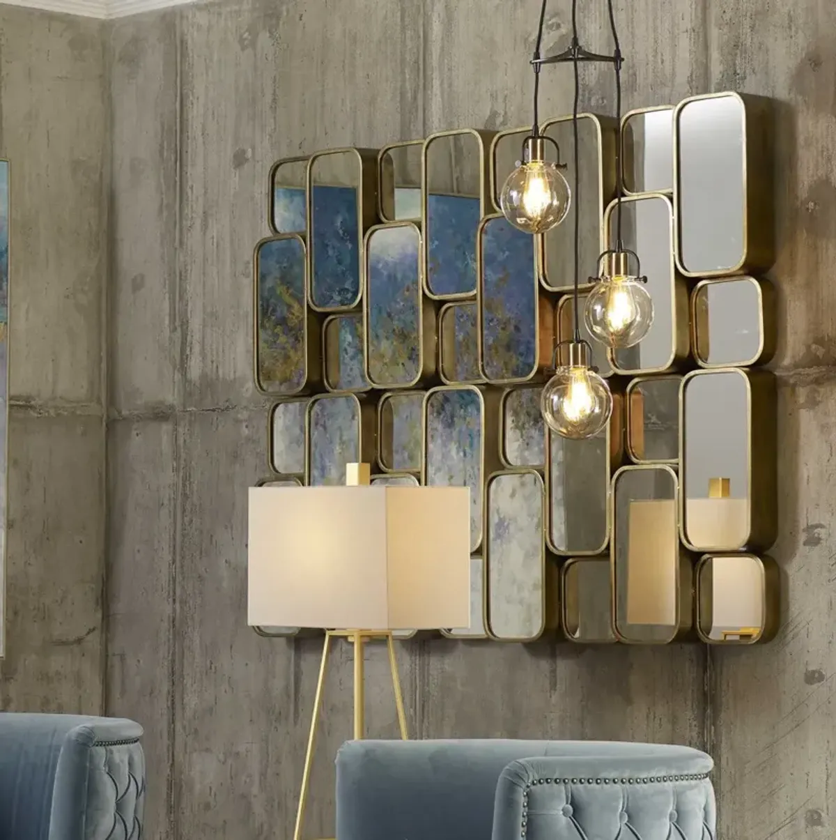 Uttermost Canute Modern Antiqued Gold Mirror