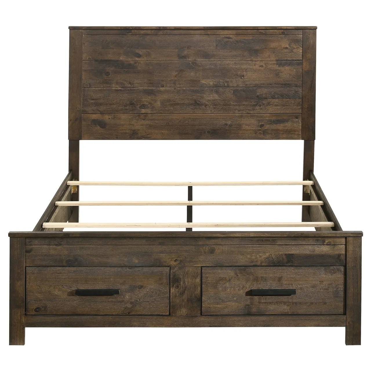 WOODMONT QUEEN STORAGE BED RUSTIC BROWN