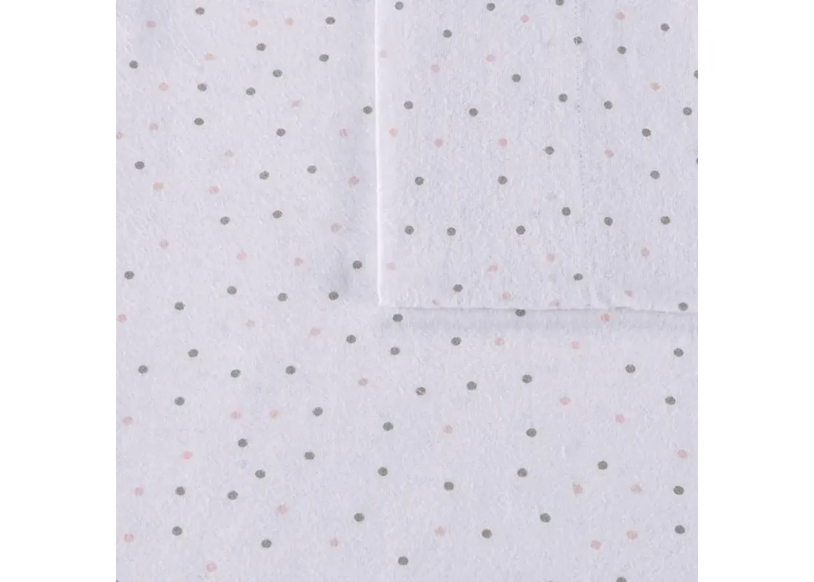 Olliix Intelligent Design Twin Grey/Pink Dots Cozy Soft Cotton Novelty Print Flannel Sheet Set