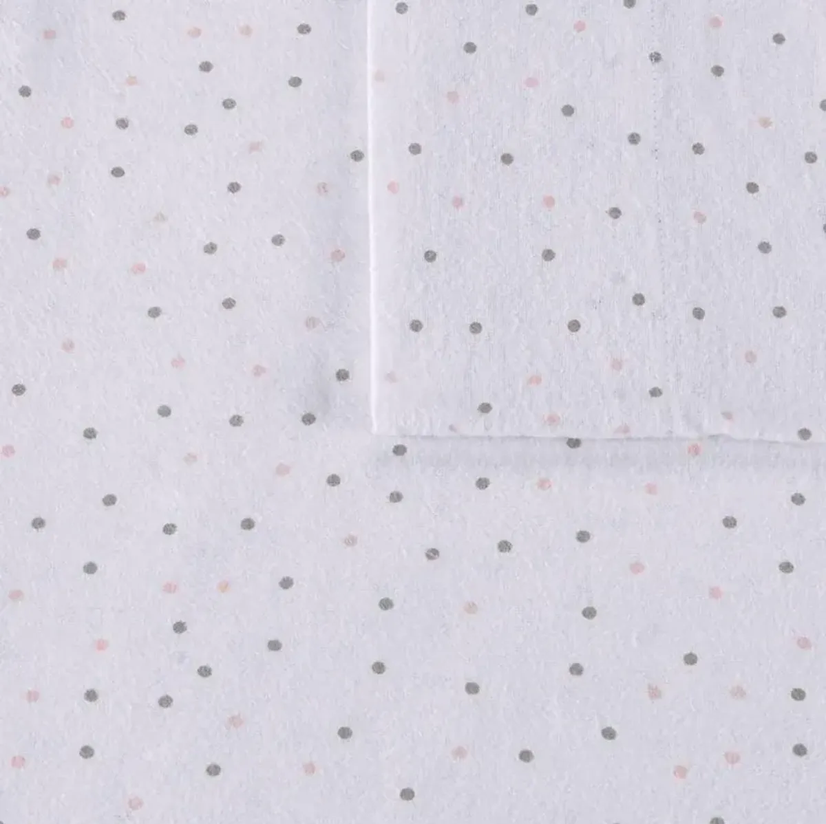 Olliix Intelligent Design Twin Grey/Pink Dots Cozy Soft Cotton Novelty Print Flannel Sheet Set